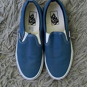 blue slip on vans